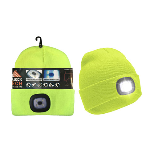 GREEN,LED LIGHT BEANIE HAT 